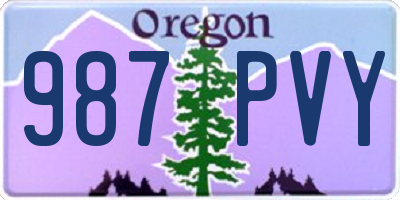 OR license plate 987PVY