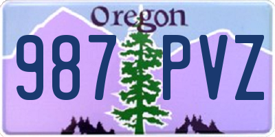 OR license plate 987PVZ