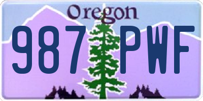 OR license plate 987PWF