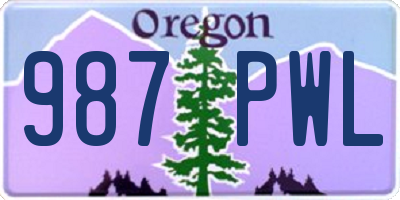 OR license plate 987PWL