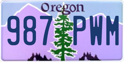 OR license plate 987PWM