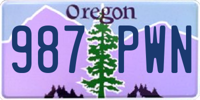OR license plate 987PWN