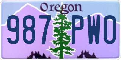 OR license plate 987PWO