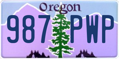 OR license plate 987PWP