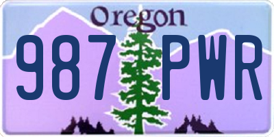 OR license plate 987PWR
