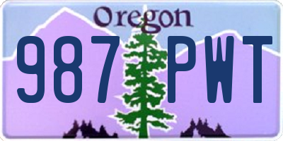 OR license plate 987PWT