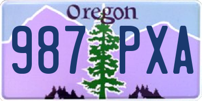 OR license plate 987PXA