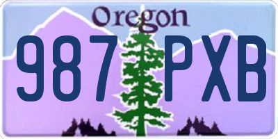 OR license plate 987PXB