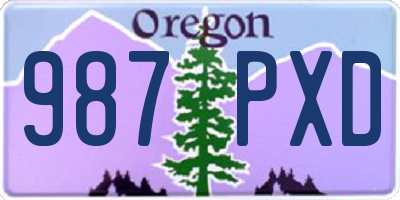 OR license plate 987PXD