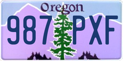 OR license plate 987PXF