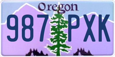 OR license plate 987PXK