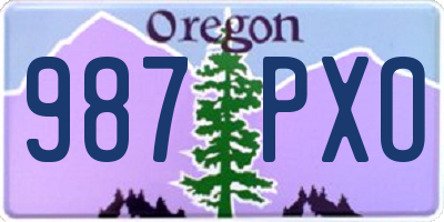 OR license plate 987PXO