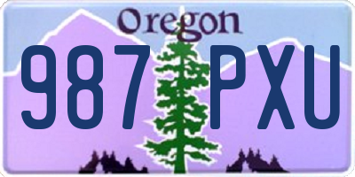 OR license plate 987PXU