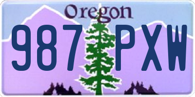 OR license plate 987PXW