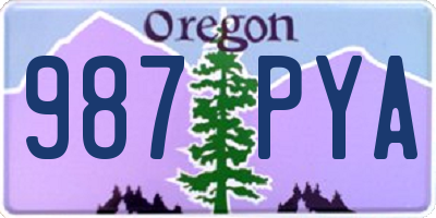 OR license plate 987PYA