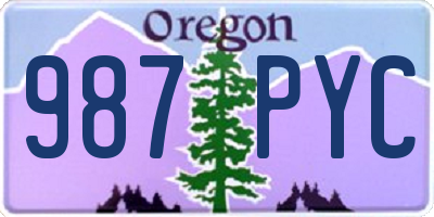 OR license plate 987PYC