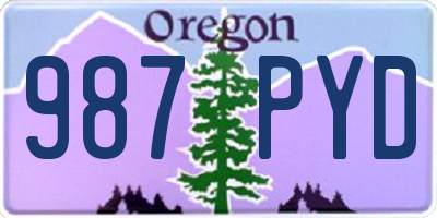 OR license plate 987PYD