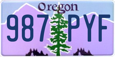 OR license plate 987PYF