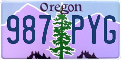 OR license plate 987PYG
