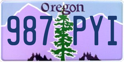 OR license plate 987PYI