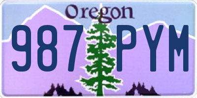 OR license plate 987PYM