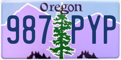 OR license plate 987PYP