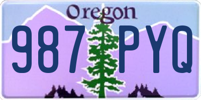 OR license plate 987PYQ
