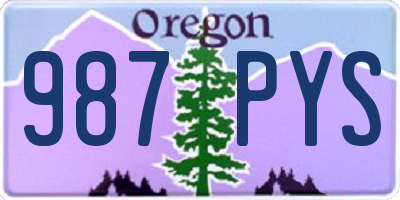 OR license plate 987PYS