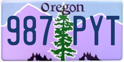 OR license plate 987PYT