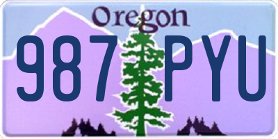 OR license plate 987PYU