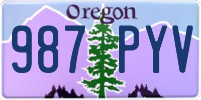OR license plate 987PYV