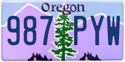 OR license plate 987PYW