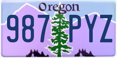 OR license plate 987PYZ