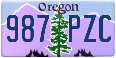 OR license plate 987PZC