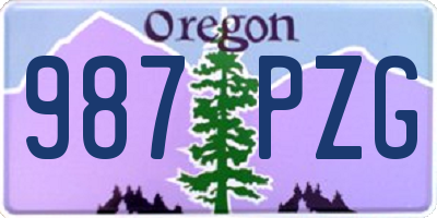 OR license plate 987PZG