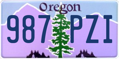 OR license plate 987PZI