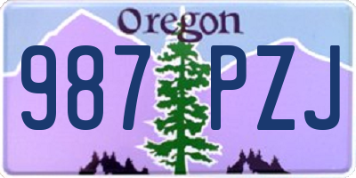 OR license plate 987PZJ