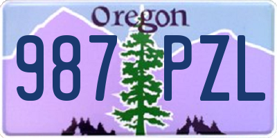 OR license plate 987PZL