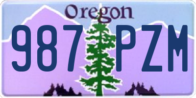 OR license plate 987PZM