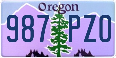OR license plate 987PZO