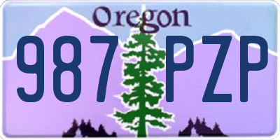 OR license plate 987PZP