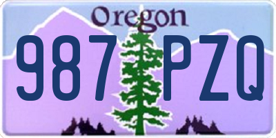 OR license plate 987PZQ