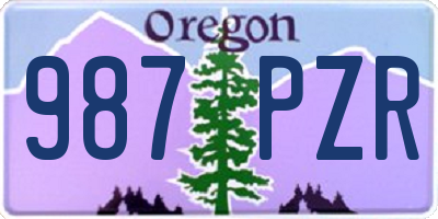 OR license plate 987PZR