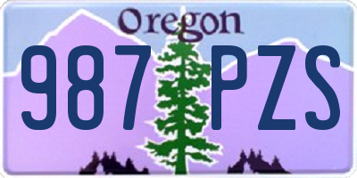 OR license plate 987PZS