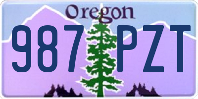 OR license plate 987PZT