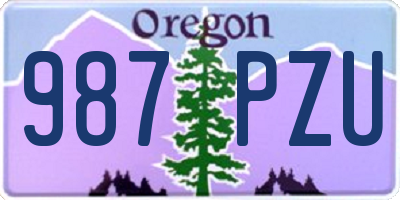 OR license plate 987PZU
