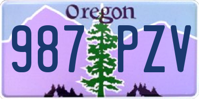 OR license plate 987PZV