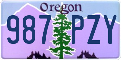 OR license plate 987PZY