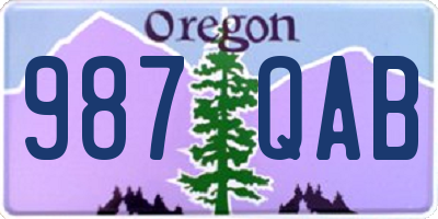 OR license plate 987QAB
