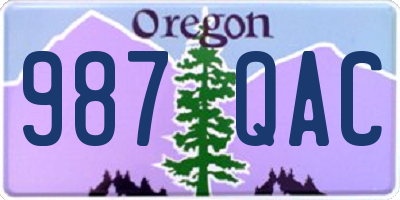 OR license plate 987QAC